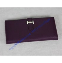 Hermes Bearn Gusset Wallet HW012 purple